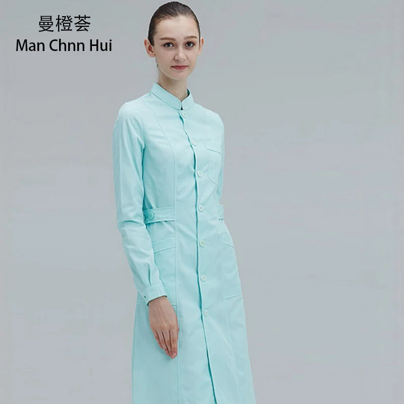 laboratory clothing lab coats beauty salonSlim Multicolour gown Overalls lab coat women scrubs uniform clinical uniform لابكوت