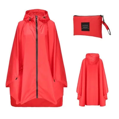 Women Men Poncho Raincoat Waterproof Tent Cover Wear Outdoors Hiking Biker Rain Coat Jacket Zip Cloak Trench