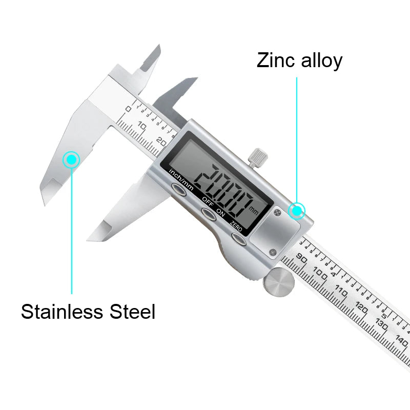 Digital Vernier Caliper 6 Inch 150mm Stainless Steel Electronic Metal Caliper Micrometer Depth Measuring Tools