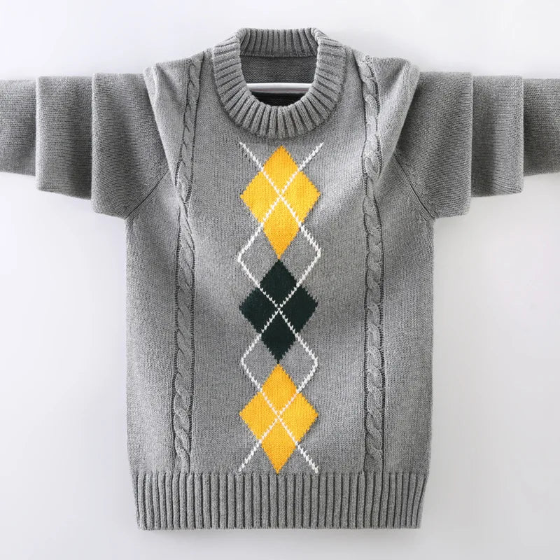 Kids Boys Sweater 2024 Autumn Winter Knitted Cotton Toddler Clothing Children Cardigan Sweater For Age 5-15 Years Outerwear Coat