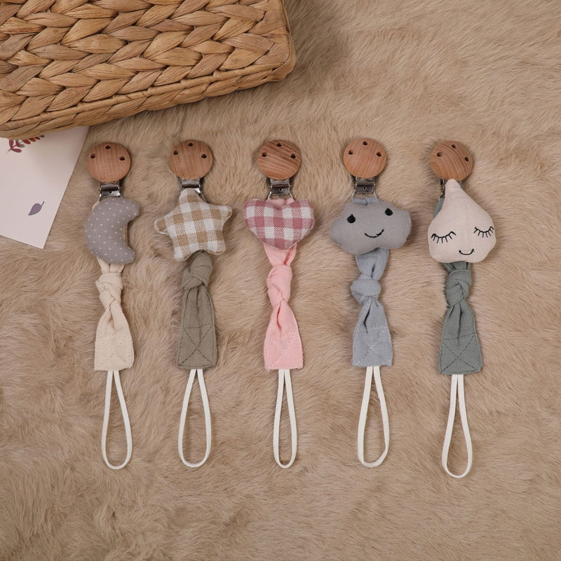 Baby Pacifier Clip Chain Cotton Cartoon Country Style Holder Dummy  Handmade   Christmas Gift Dropshipping