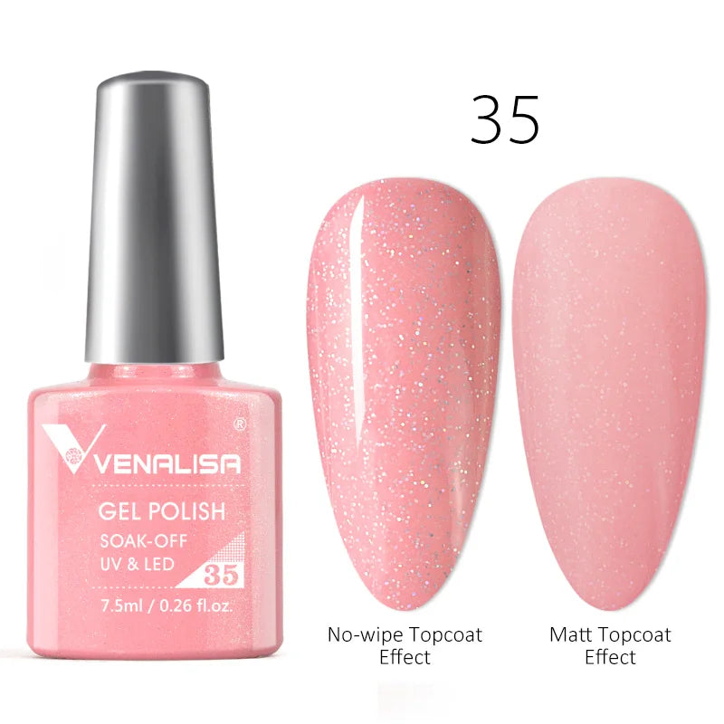 Venalisa Tempered No Wipe Top Coat Base Gel Top Coat Matte Top Nail Gel 7.5ML All Nails Base&Top Gel neon color nail polish gel