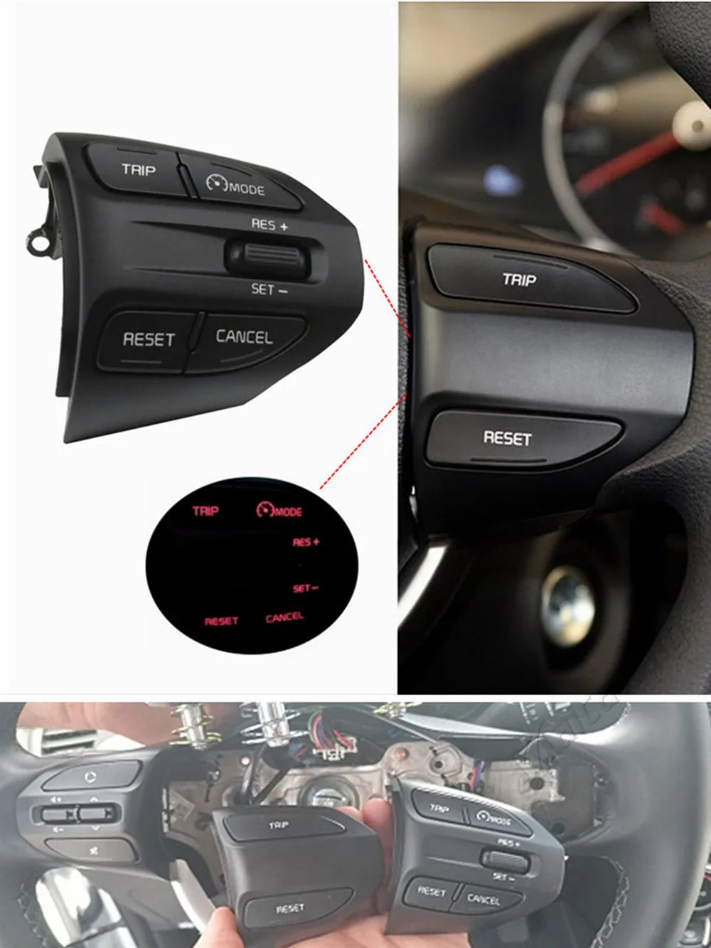 Steering Wheel Button For KIA K2 RIO 2017 2018 2019 2020 2021 RIO X LINE Buttons Bluetooth Phone Cruise Control Volume .