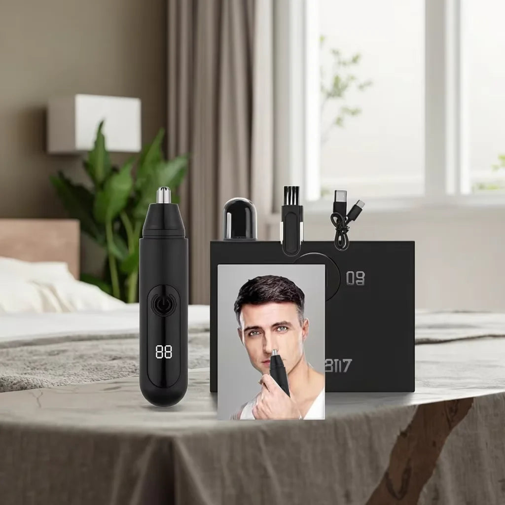 Professional Portable Rechargeable Eyebrow & Facial Hair Trimmer Painless Ear Nose Hair Trimmer for Men Women for Household Use