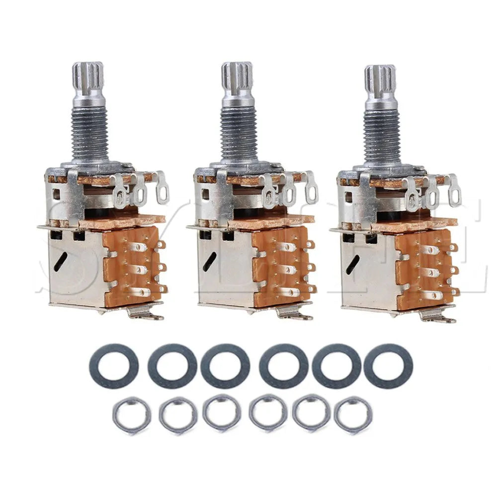 1 Set of 3 A500k Push Pull Guitar Control Pot Potentiometer