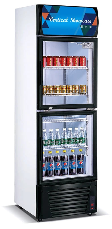 Commercial Supermarket Upright 3 Glass Door Cool Drink Display Fridge showcase Refrigerator Beverage Bear Cooler