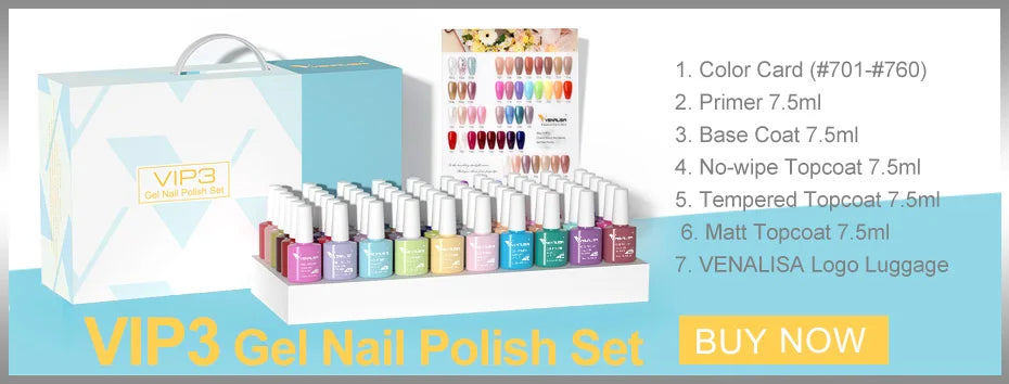 VENALISA Matte Top Coat CANNI Nail Art Design High Quality UV LED Base Coat No Sticky Layer Top Coat, Soak off Matt Topcoat