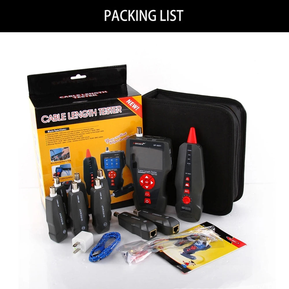 Original Noyafa NF-8601W Multifunction Network Cable Tester RJ45 RJ11 BNC POE PING Crosstalk Test Network Wire Cable Tracker