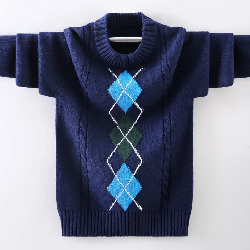 Kids Boys Sweater 2024 Autumn Winter Knitted Cotton Toddler Clothing Children Cardigan Sweater For Age 5-15 Years Outerwear Coat