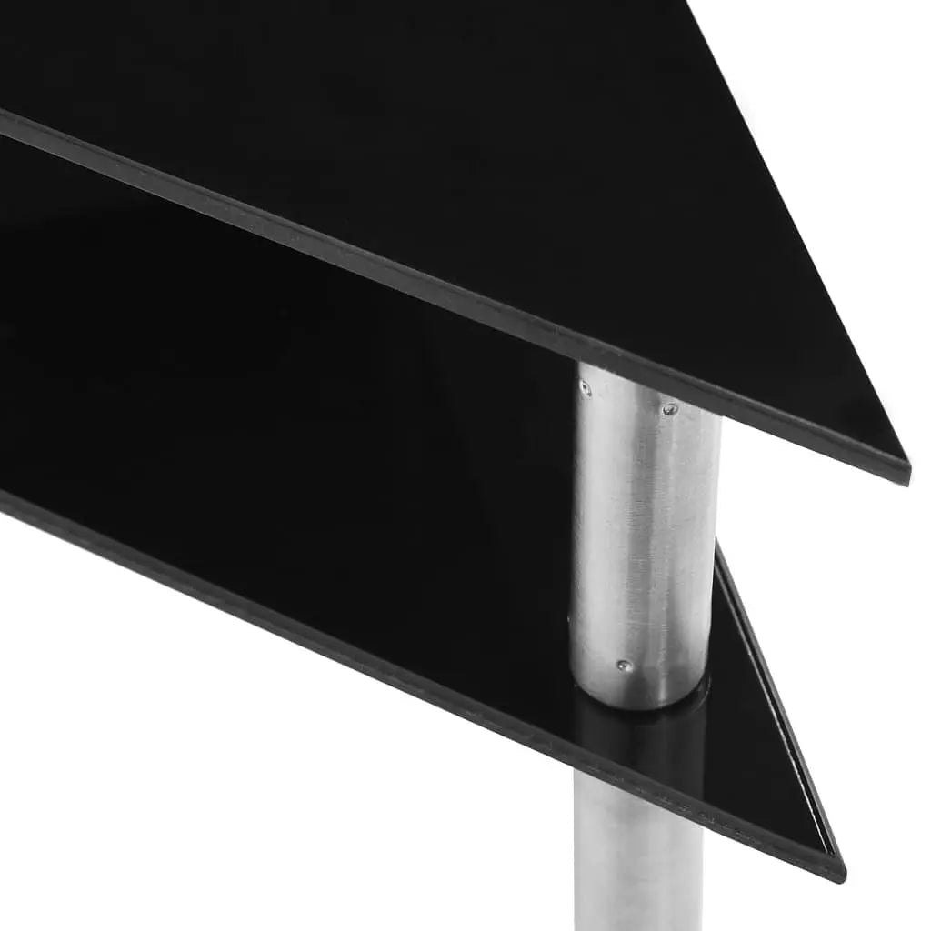 W2B VidaXL 19.5x13.8x10.2'' Black Tempered Glass Kitchen Shelf Wall & Display Shelves