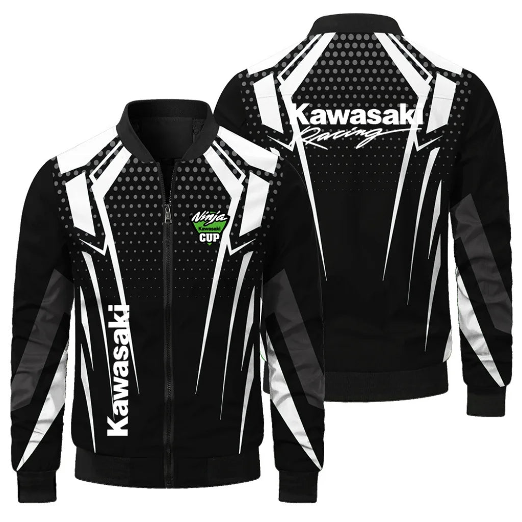 Kawasaki Racing Jacket Extreme Sports Kawasaki Men's Jacket Outdoor Oversized Sports Motorcycle Jacket Kawasaki Men's Top
