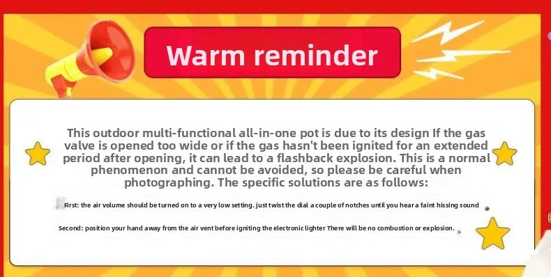 Outdoor integrated pot, card stove, multi-functional portable car camping, picnic, gas tank, universal pot, gas integrated pot