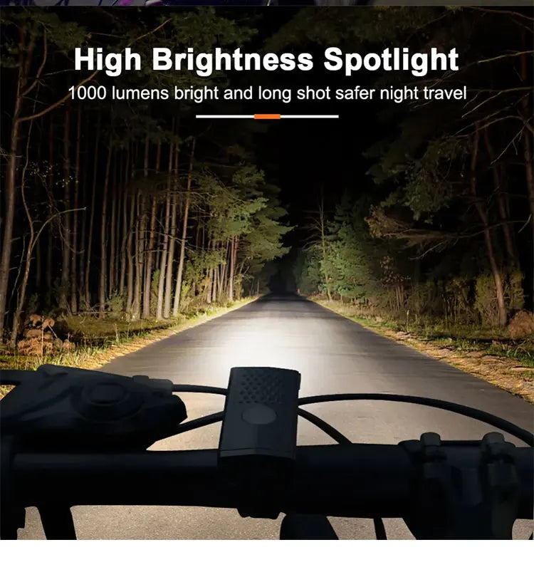 Bicycle Front Rear Light Set LED Rechargeable MTB Bike Head Light Cycling Red Warning Tail Light Accessories for Night Riding