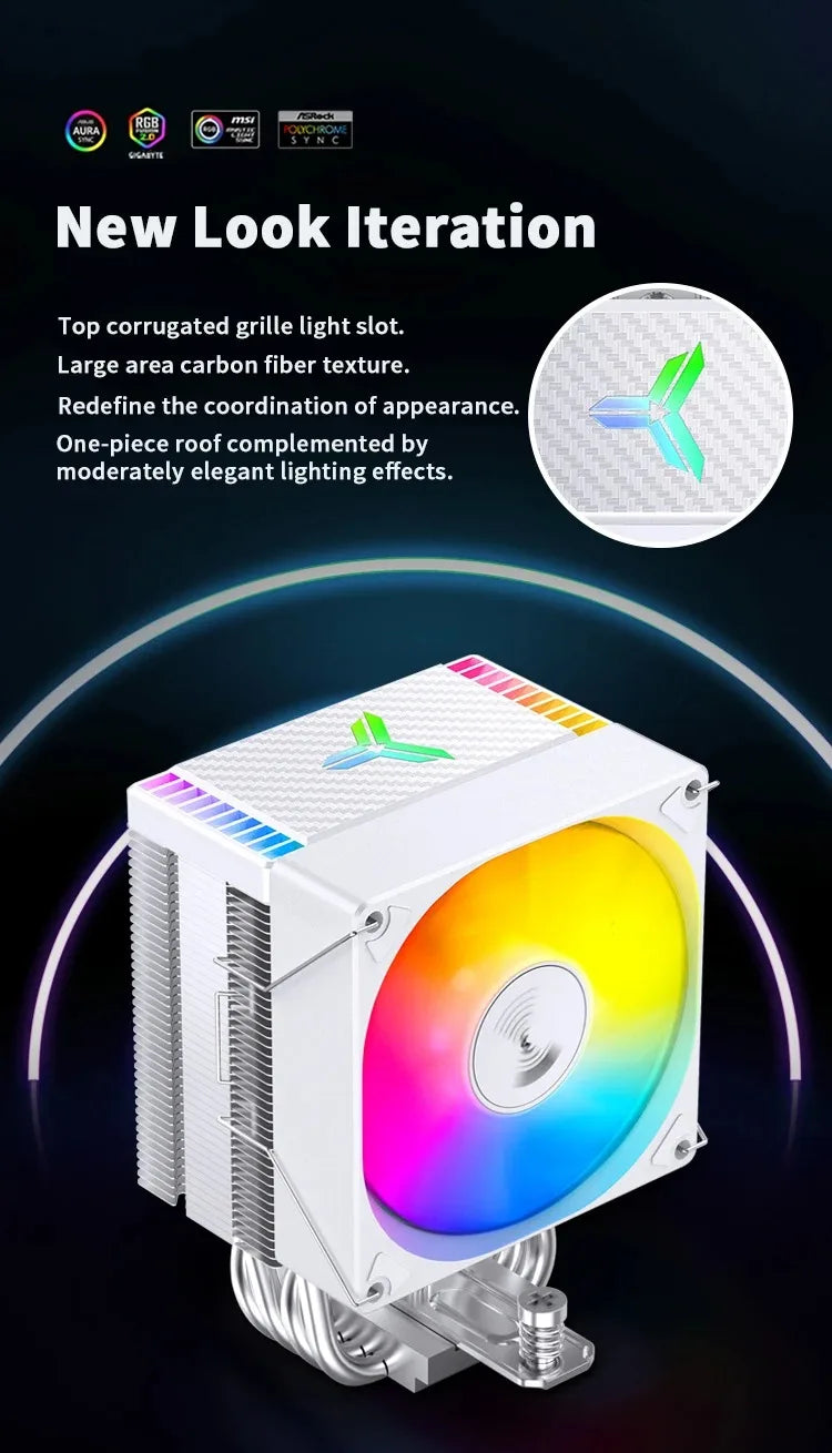 JONSBO-PWM Ventilador CPU, 4 Heat Pipe, CPU Cooler, Refrigerador de ar para Intel LGA1700, 1200, 115X, AMD, AM4, AM5,CR-1400 EVO