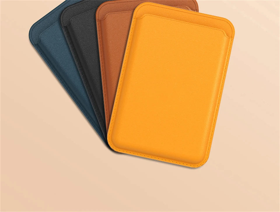 For Magsafe Leather Magnetic Wallet Case For iPhone 14 12 15 13 Pro Max Magnetic Card Bag Cover Samsung S23 S22 Ultra Accessory