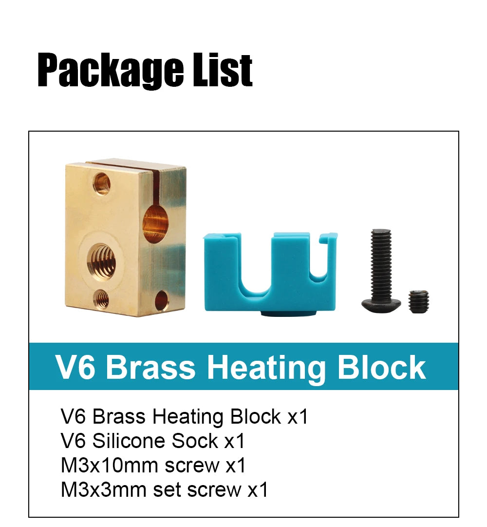 Trianglelab v6 Brass Heatblock For Hotend 3D Printer High Temperature Hardened Steel V6 Nozzles DDB  MATRIX EXTRUDER