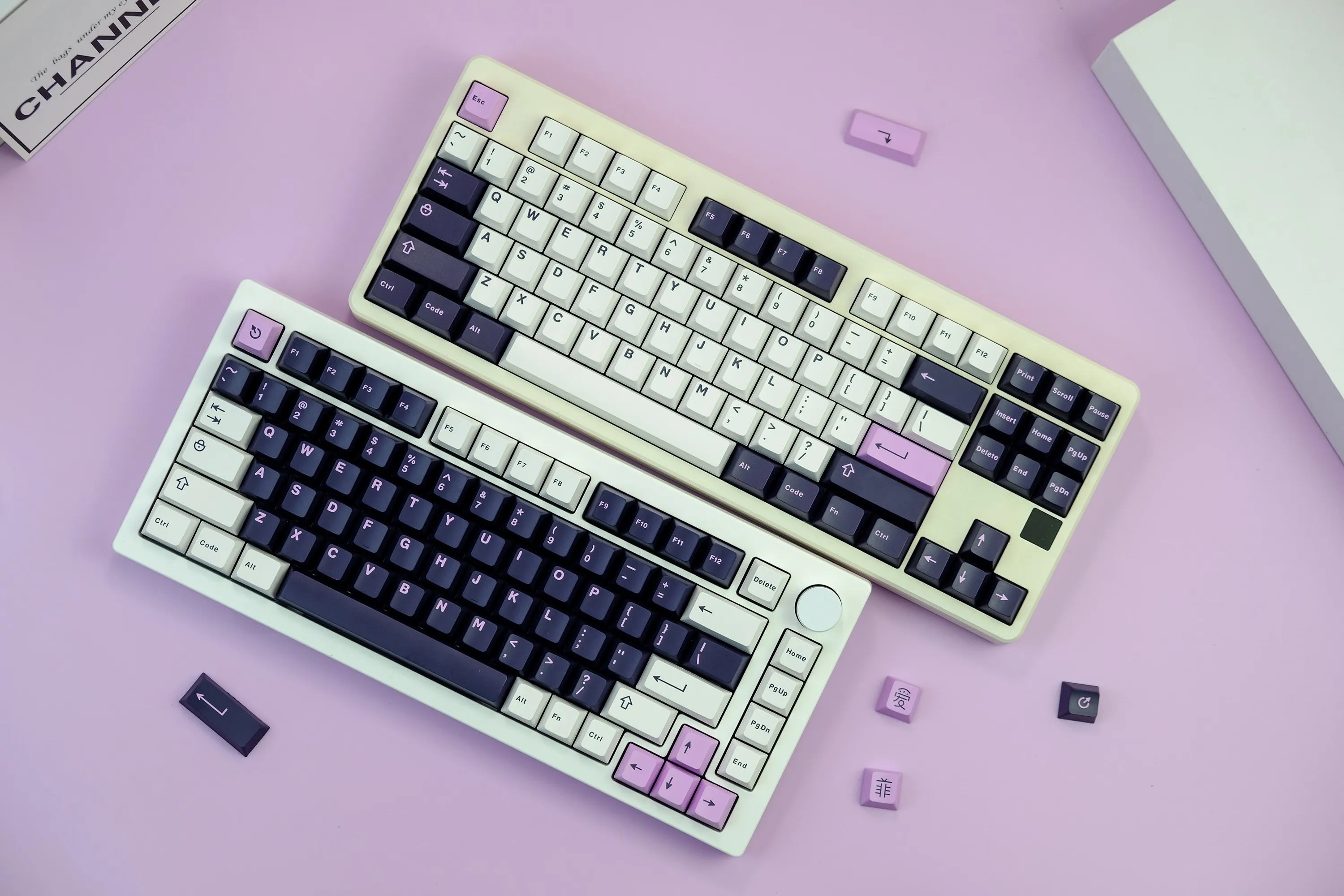 GMK Clone 253 Keys Big Set Double Shot Keycaps Cherry Profile Yuru Wavez Artic For Mechanical Gaming Keyboard MX Blue Switch