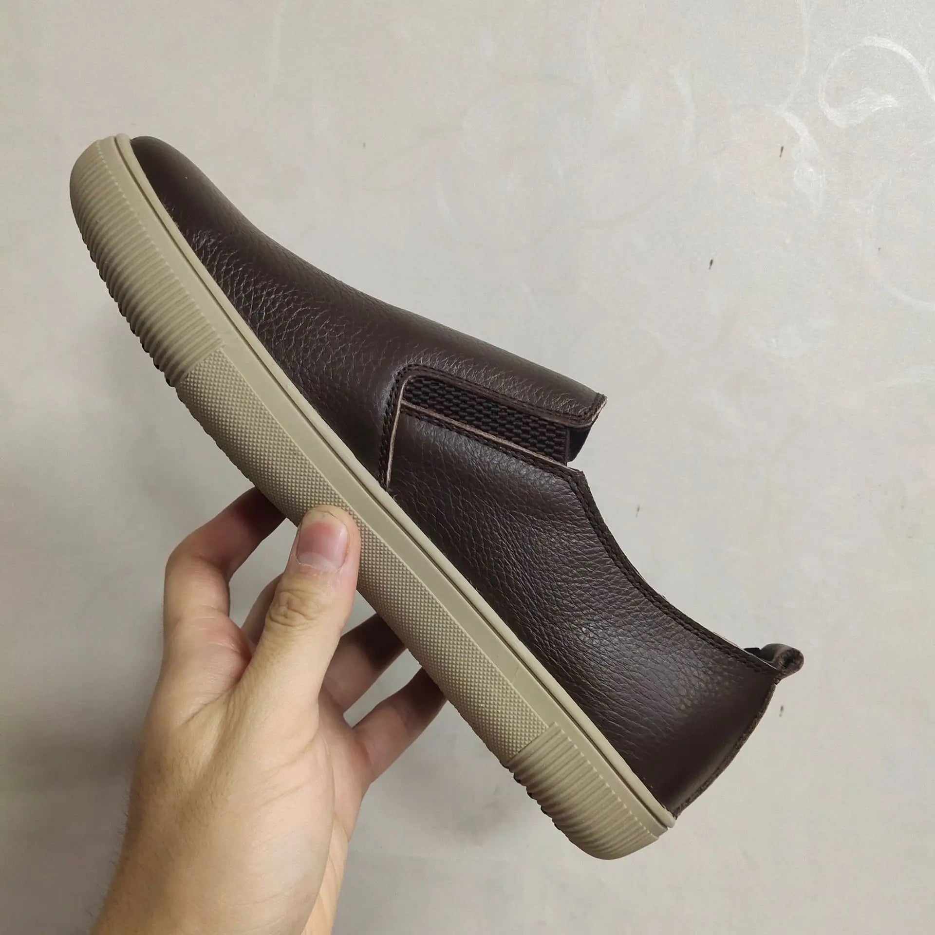 2025 Shoes Man 100% Genuine Leather Man Flat Shoes Casual Loafers Slip On Flats Shoes Moccasins Man Driving Shoes