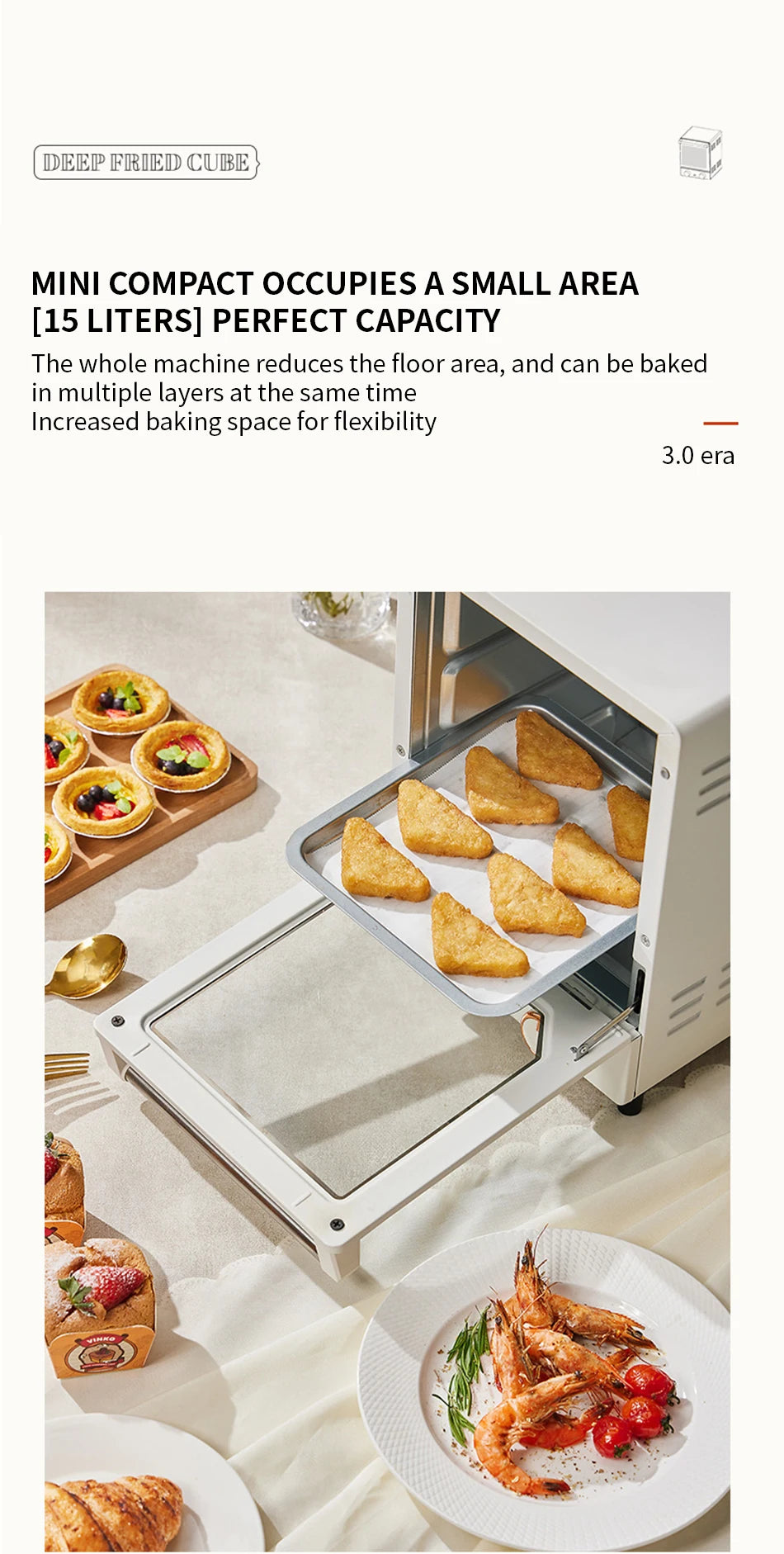 Household electric oven desktop mini large capacity multifunctional baking bread barbecue machine precise temperature control