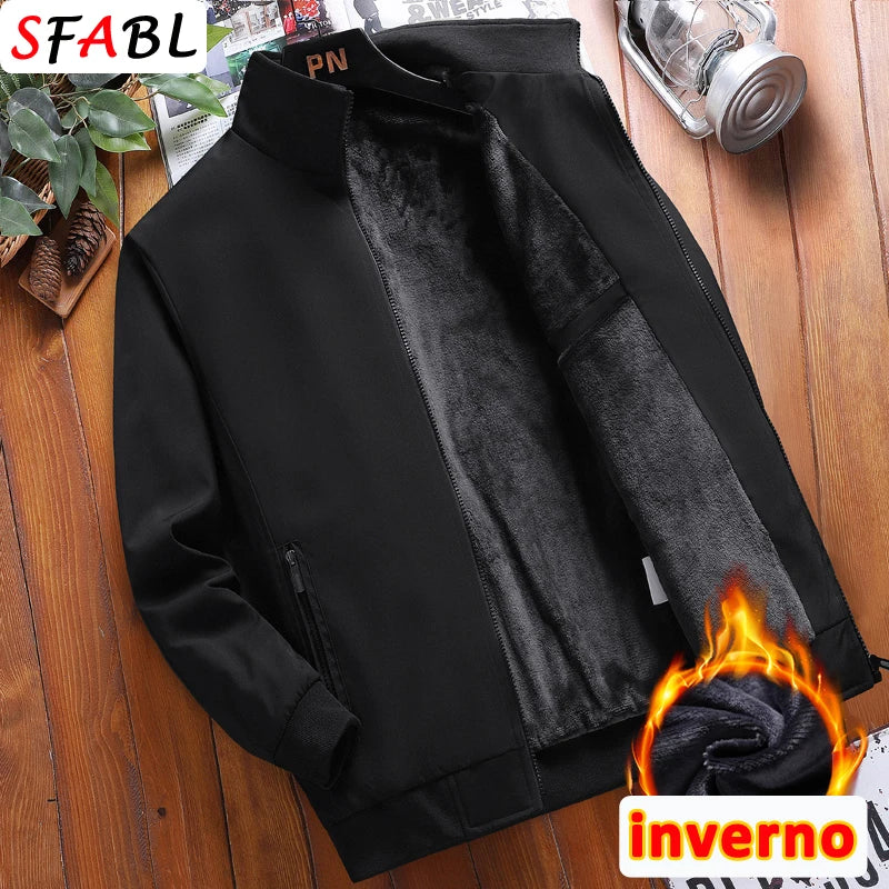 Thick Warm Autumn Winter Jackets for Men Business Office Dress Coat Casual Men's Winter Jacket Solid Color Luxury Outerwear Man