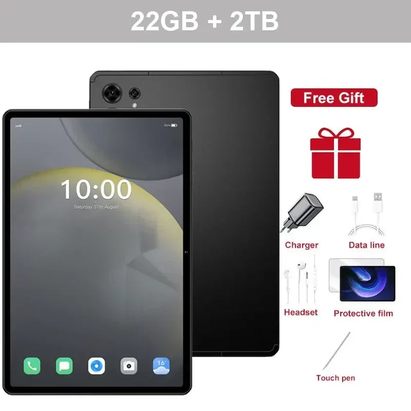 Global Edition New Original Pad 7s pro Tablets 10.1"  Android 15 Tablet PC 22GB+2TB 10000mAh 5G Dual SIM WiFi Kids Tablet Tab