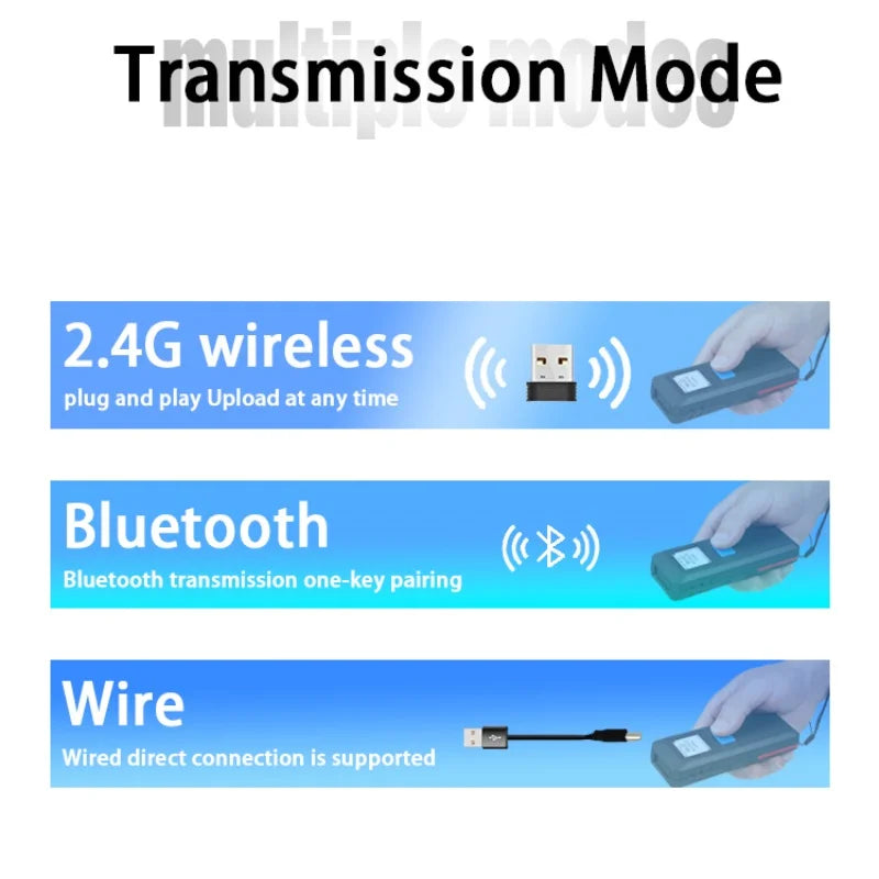 Mini Bluetooth Portable 1D 2D Barcode Scanner with Display Can Store data Easy to Operate connect  Mobile Phone or Laptop