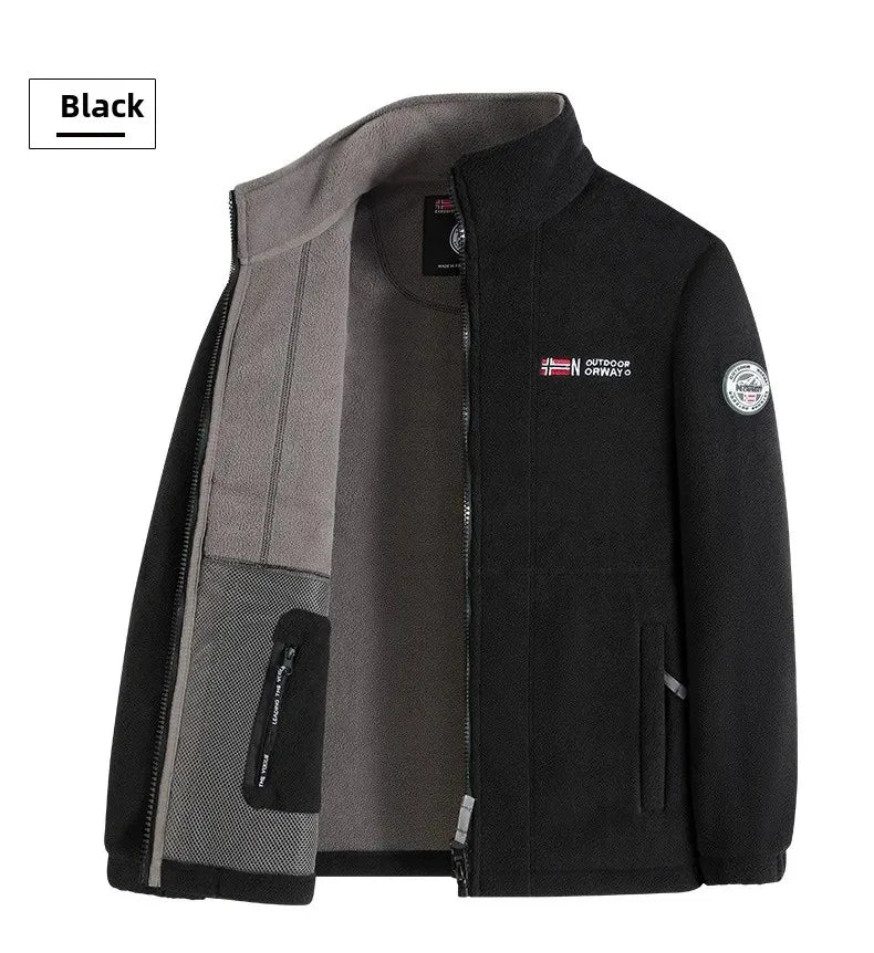 High Quality Thickened Fleece Lined Hat Jacket Embroidered Cotton Jacket Warmth Retention Outerwear for Men Summer Thin