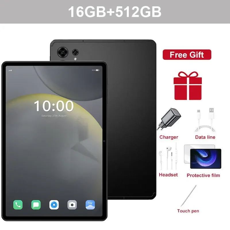 Global Edition New Original Pad 7s pro Tablets 10.1"  Android 15 Tablet PC 22GB+2TB 10000mAh 5G Dual SIM WiFi Kids Tablet Tab