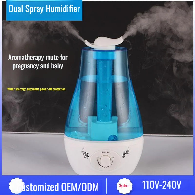 Household bedroom humidifier double spray large mist volume atomizing moisturizing Diffuser Ultrasonic Mini Aroma Air Purifier