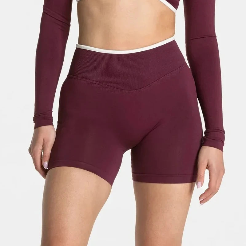 Women White Waist Tight Summer Seamless Sports Shorts High Waist Hip Lifting Yoga Pants Running High Elastic Sport Shorts Female