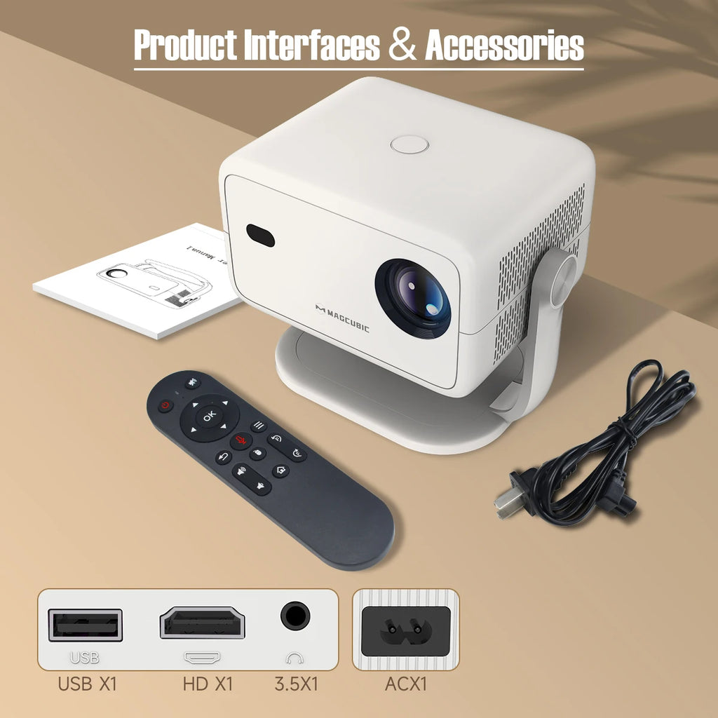 Magcubic Native 1080P 650ANSI 4K Android11 L018 Projector With Auto Keystone Correction Focus Wifi6 BT5.2 Portable Movie Outdoor