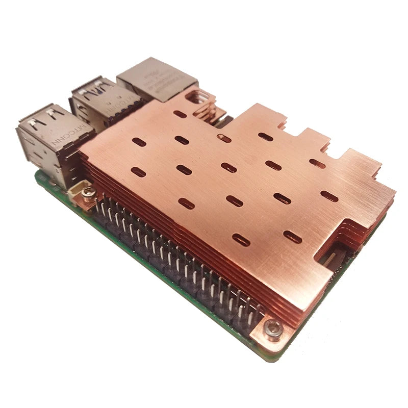 Raspberry Pi 5 Pure Copper Sheets Low-Profile Heatsink Protective Case Passive Cooling Protective Shell for Raspberry Pi 5