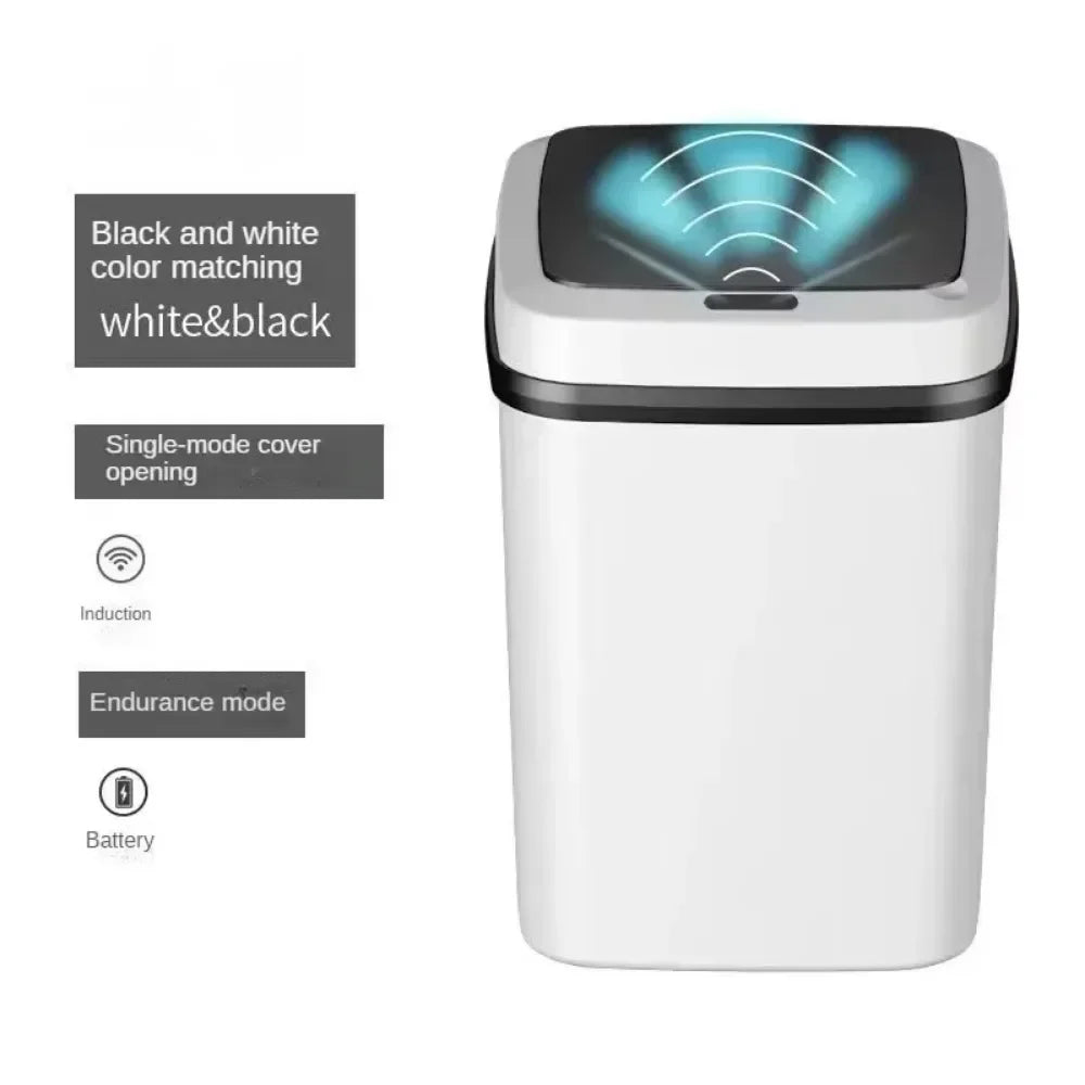 13L Household Kitchen Living Room Bathroom Intelligent Sensor Touchless Open Lid Trash Can