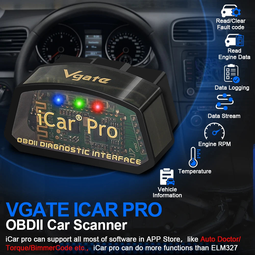 Vgate iCar Pro ELM327 V2.3 Bluetooth 4.0 WIFI For IOS/Android OBD Auto Scanner Code Reader OBD2 Car Diagnostic Tool ELM 327 V1 5