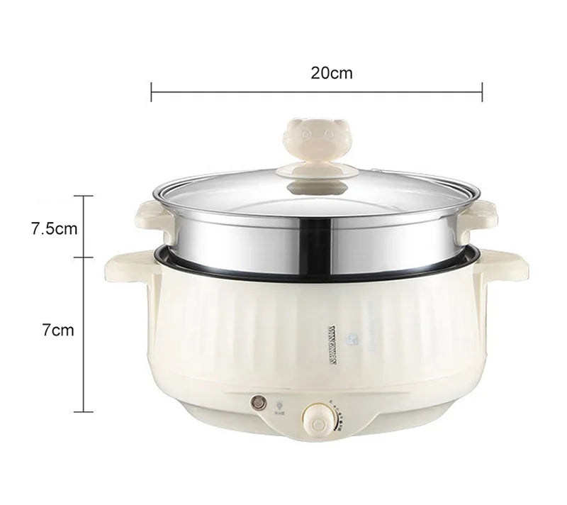 Multi Cooker Multifunctional Electric Pan Non-stick Cookware Rice Cooker Multi Ramen Soup Hotpot for Dormitory Kitchen 220V EU