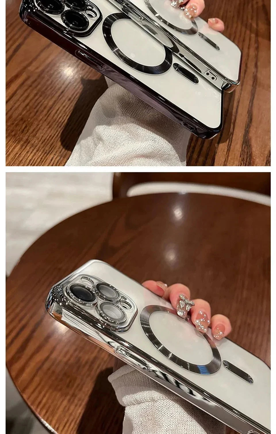 Plating Soft TPU Full Lens Protect Case for iPhone 13 14 12 11 15 Pro Max Plus Magsafe Magnetic Phone Case Wireless Charge Cover