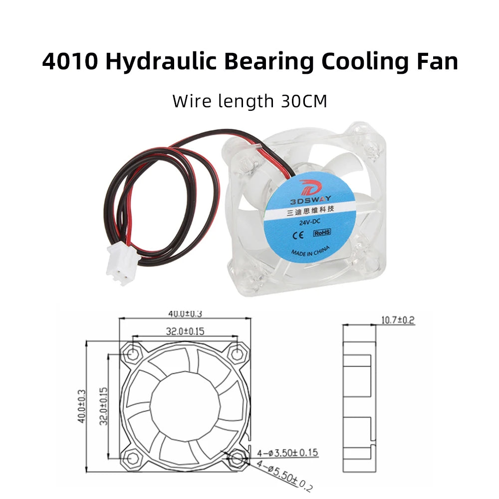 2510 3010 4010 Fan 3D Printer Fan DC 12V 24V Mini Brushless Cooling Fan Hydraulic Bearing Fan RGB LED for 3D Printer Accessories