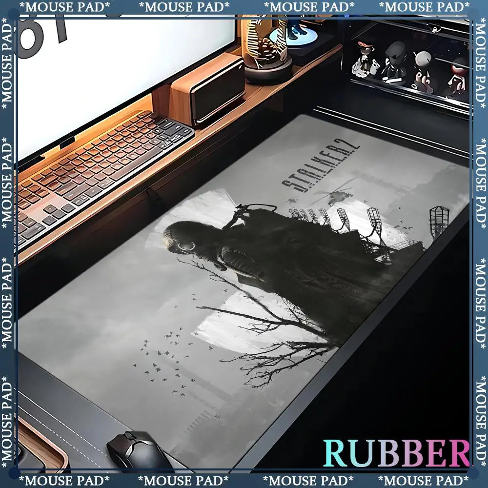 Stalker 2 Extra Large Gaming Mouse mat Computer Laptop Rubber Pad Gaming Keyboard Pad Desk Pad XXL 120*60 cm Lock Edge Mouse Pad