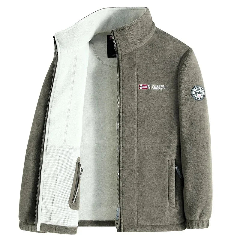 High Quality Thickened Fleece Lined Hat Jacket Embroidered Cotton Jacket Warmth Retention Outerwear for Men Summer Thin