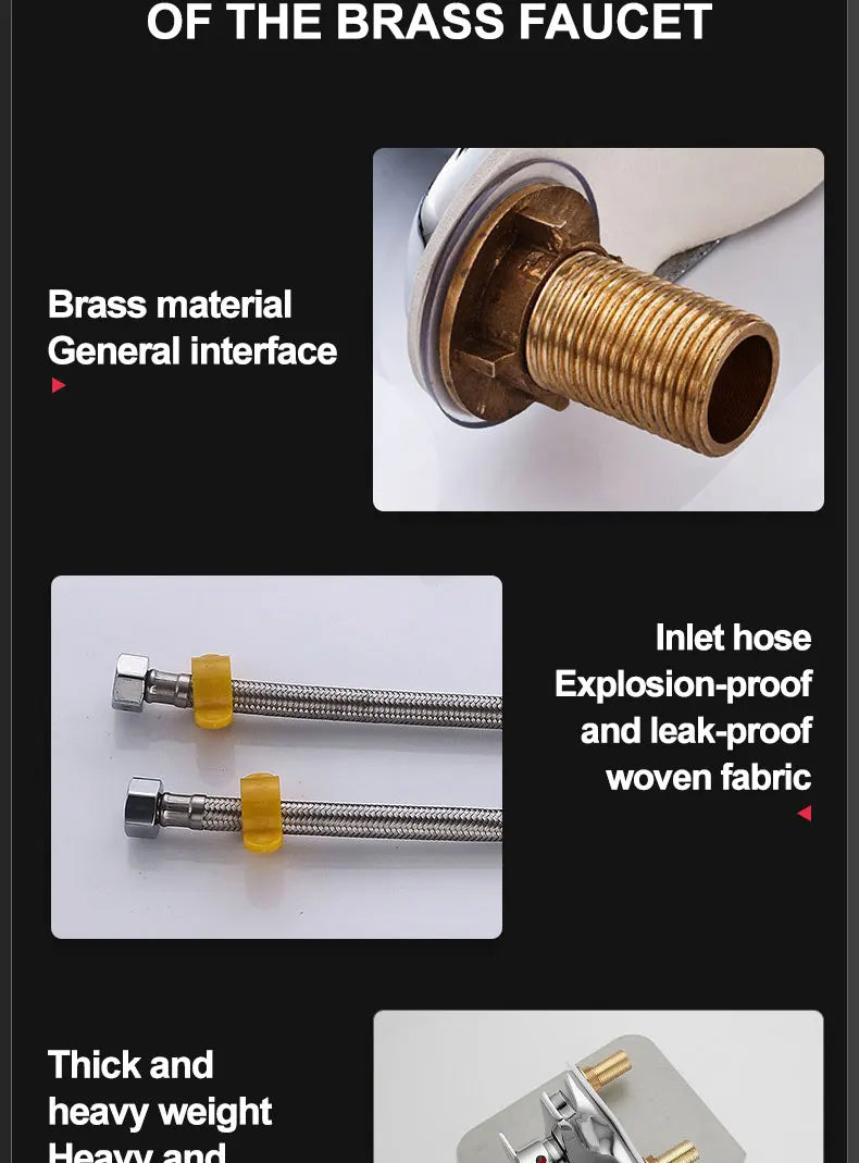 Household Bathroom Basin Faucet, with Dual Control for Hot and Cold Water, Made of High-quality Copper or Alloy Material