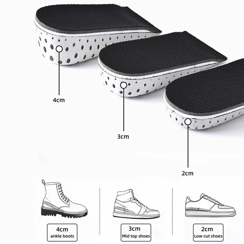 4Pairs/8Pairs Height Increase Insole Do Not Collapse Half Pad Breathable Memory Foam Heel Lifting Inserts Shoe Lifts Shoe Pads