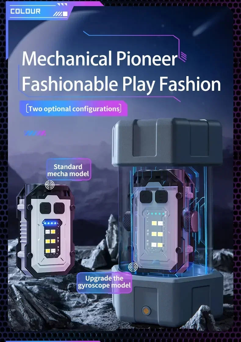 Mini LED Keychain Light Portable Magnetic EDC Flashlight Outdoor Camping Fishing Emergency Work Hat Clip Lamp With FingertipGyro