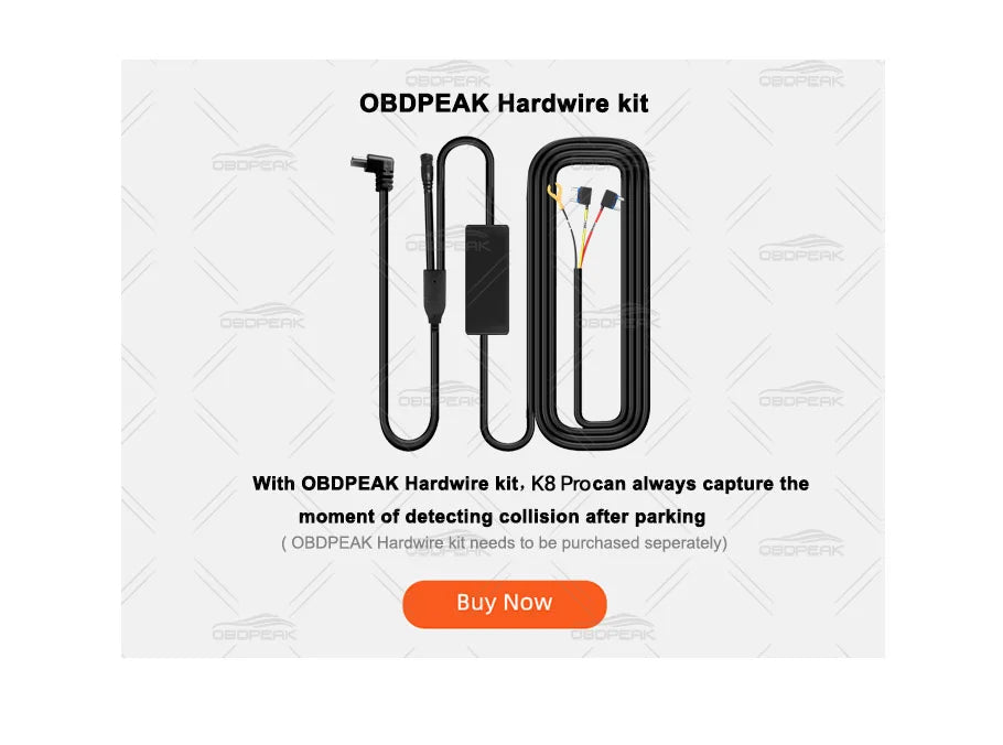 OBDPEAK K8 Pro Front 5K Rear 1080P Dash Cam Camera 11.3" Touch Ai Screen Carplay & Android Auto GPS Navigation Night Vision DVR