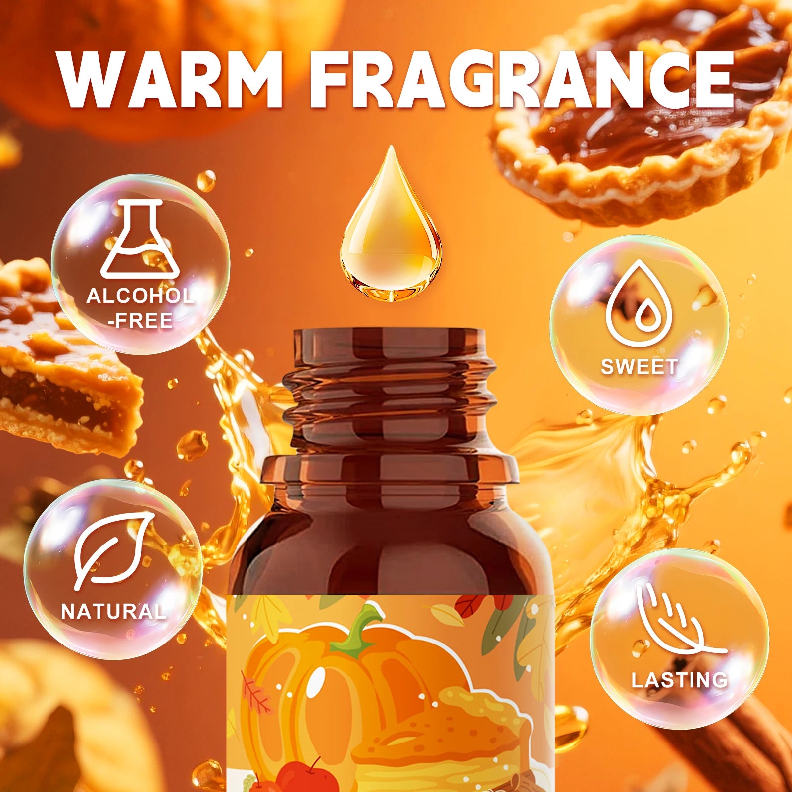 10ml Pumpkin pie Fragrance Perfume Essential Oils Refreshing Car Aromatherapy Cafe Parfum For Aroma Diffusers Perfume Oil