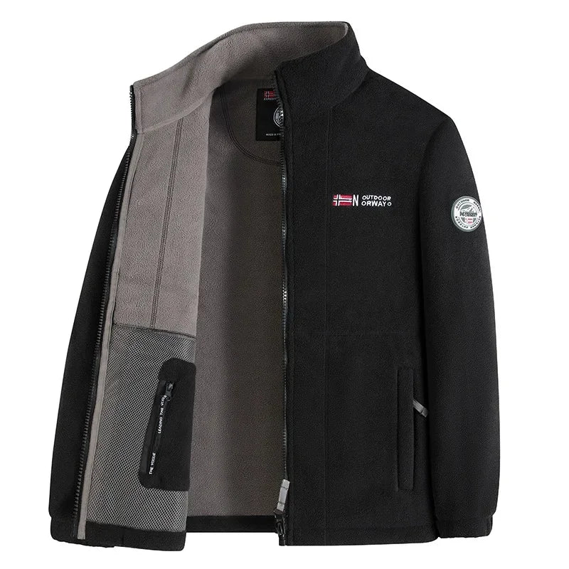 High Quality Thickened Fleece Lined Hat Jacket Embroidered Cotton Jacket Warmth Retention Outerwear for Men Summer Thin