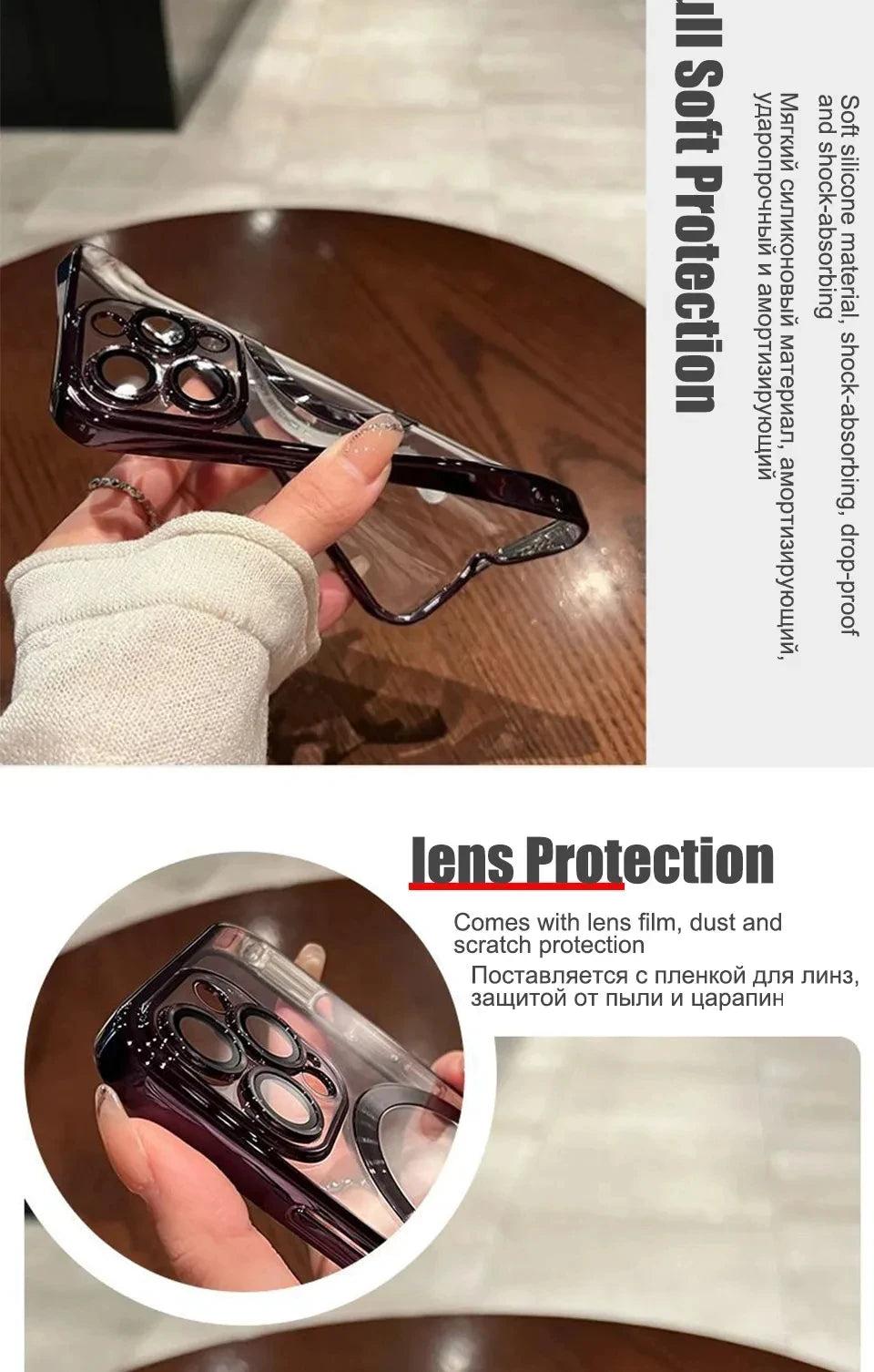 Plating Soft TPU Full Lens Protect Case for iPhone 13 14 12 11 15 Pro Max Plus Magsafe Magnetic Phone Case Wireless Charge Cover