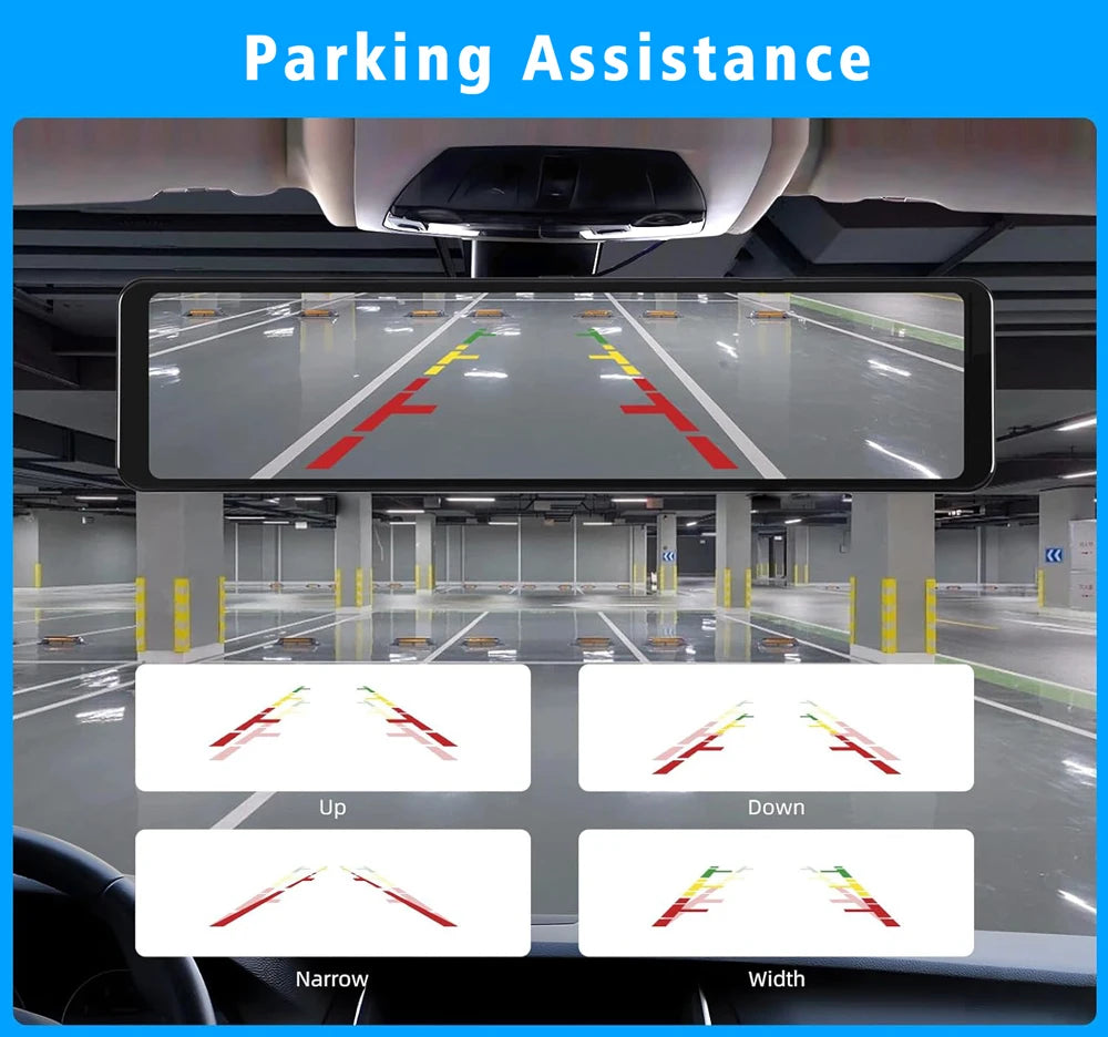 11.26" 4K 2160P Car Dvr Carplay Android Auto Dash Cam GPS WIFI BT FM Stream Rear View Mirror Dashcam Dvrs Camera Drive Recorder