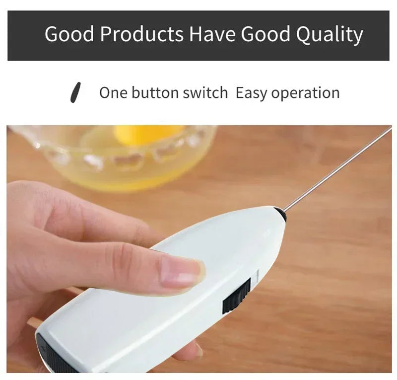 Electric Whisk Mixer Household Handheld Mini Egg Beater Kitchen Blender Coffee Milk Tea Beat Up Cream Stirring