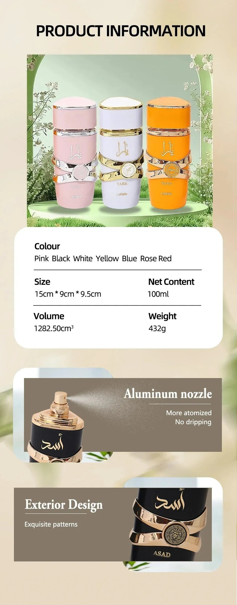 Lattafa Yara Perfume Women Eau De Parfum High Quality Arabia Perfume Long Lasting Fragrance Pheromone 100ML Light Fragrance Gift