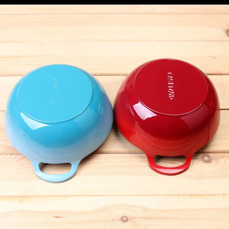 Cast iron enamel pot, internet famous small blue pot, helmet, ingot pot, soup pot, stew pot, enamel pot